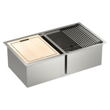 Moen GS182040BUX 33"X19"X10" Stainless Steel 18 Gauge Double Bowl Sink