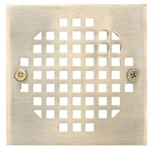 Jones Stephens C6083BN Square Strainer 4-1/4" Cast Brass Brushed Nickel - Picture 1 of 7