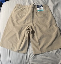 IZOD Boys Khaki School Uniform Shorts Sz 16 Regular Stretch Adjustable Waist NWT
