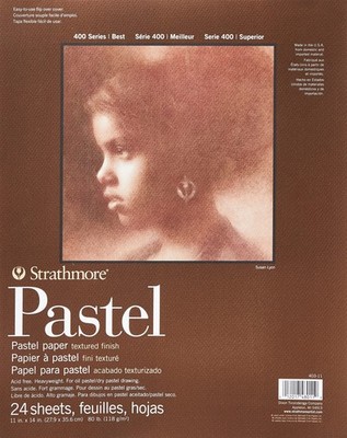 Strathmore 400 Series Pastel Pad, Assorted Colors, 11x14 Glue Bound, 24 Sheets