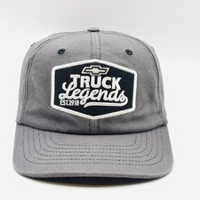 Vintage Thick Style USA Made Chevrolet Truck Legends Carbon Gray Strapback Hat