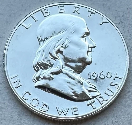 1960 Proof Franklin Half Dollar 90% Silver-INV#8451