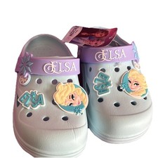 Frozen Elsa Girls' Light Blue Purple Clog Shoes Slip On