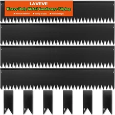 Landscape Edging Galvanized Steel Black, Hammer-in Metal Garden Edging Border...