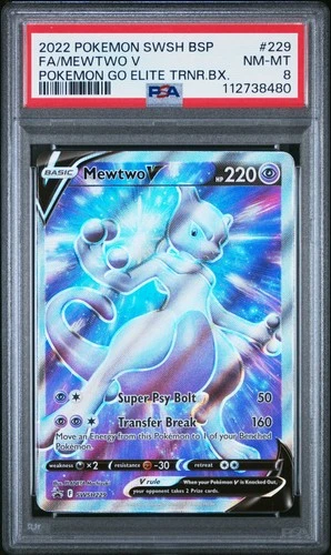 2022 POKEMON SWSH BLACK STAR PROMO #229 FULL ART/MEWTWO V PSA 8
