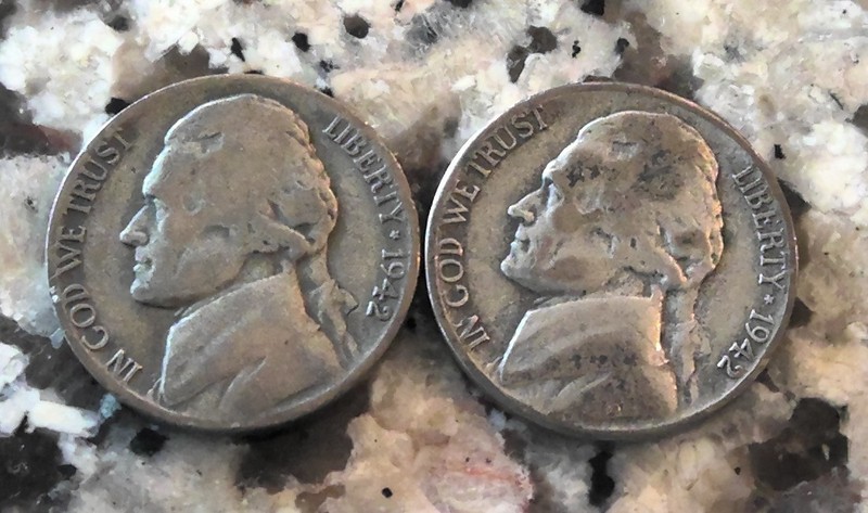 1942 P & S Silver Jefferson nickles-2 Coins Total
