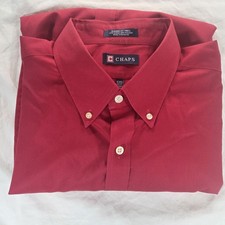 Chaps Ralph Lauren Men's Classic Fit Red Cotton Dress Shirt 18 / 18 1/2 / 36/37