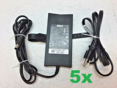 Lot Of 5 Genuine Dell 90W Laptop Power Adapters – PA-3E 19.5V 4.62A AC Chargers