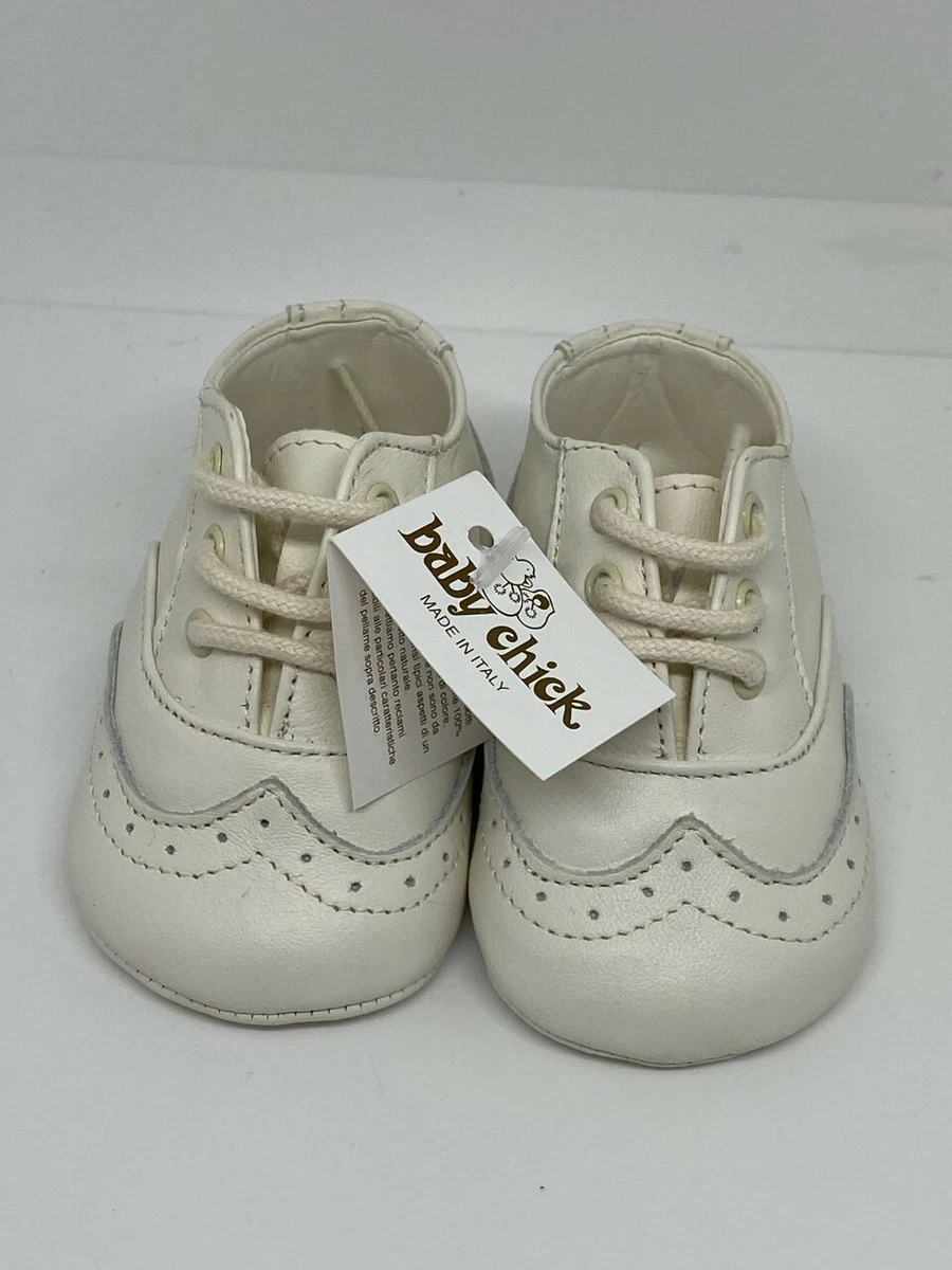SCARPINA NEONATO SCARPA CULLA BABY CHICK TESSUTO E PELLE MADE IN