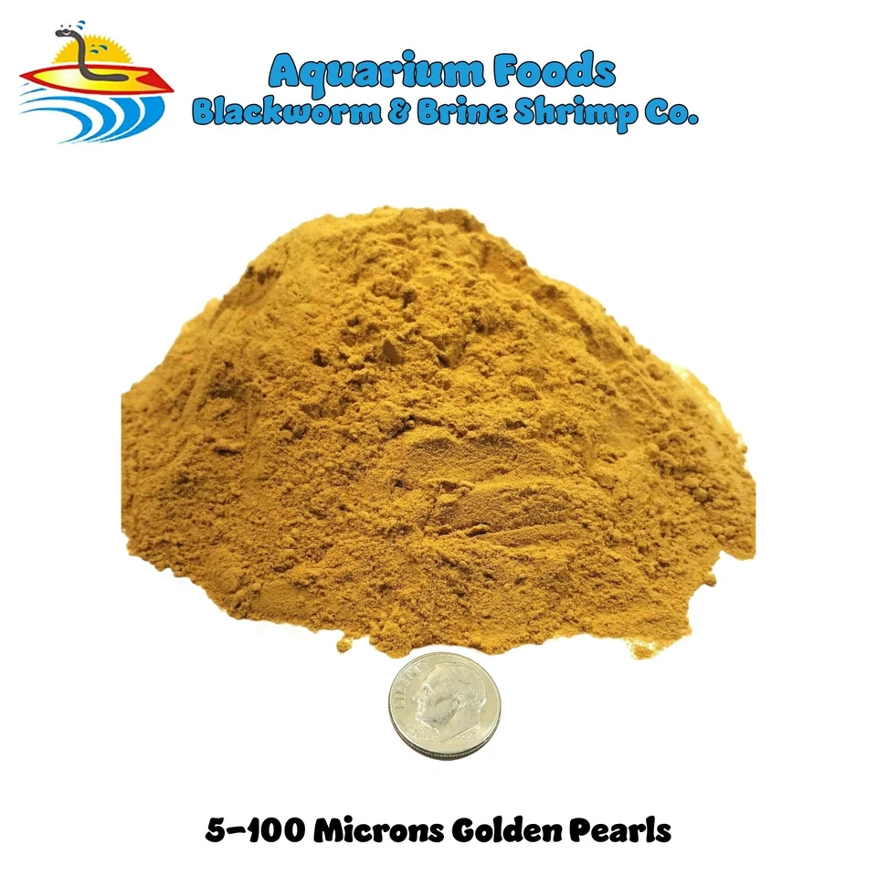 AQUATIC FOODS INC. Golden Pearls 50-100 microns Fry, Corals, Reef Tanks, Baby Food, Betta, Discus