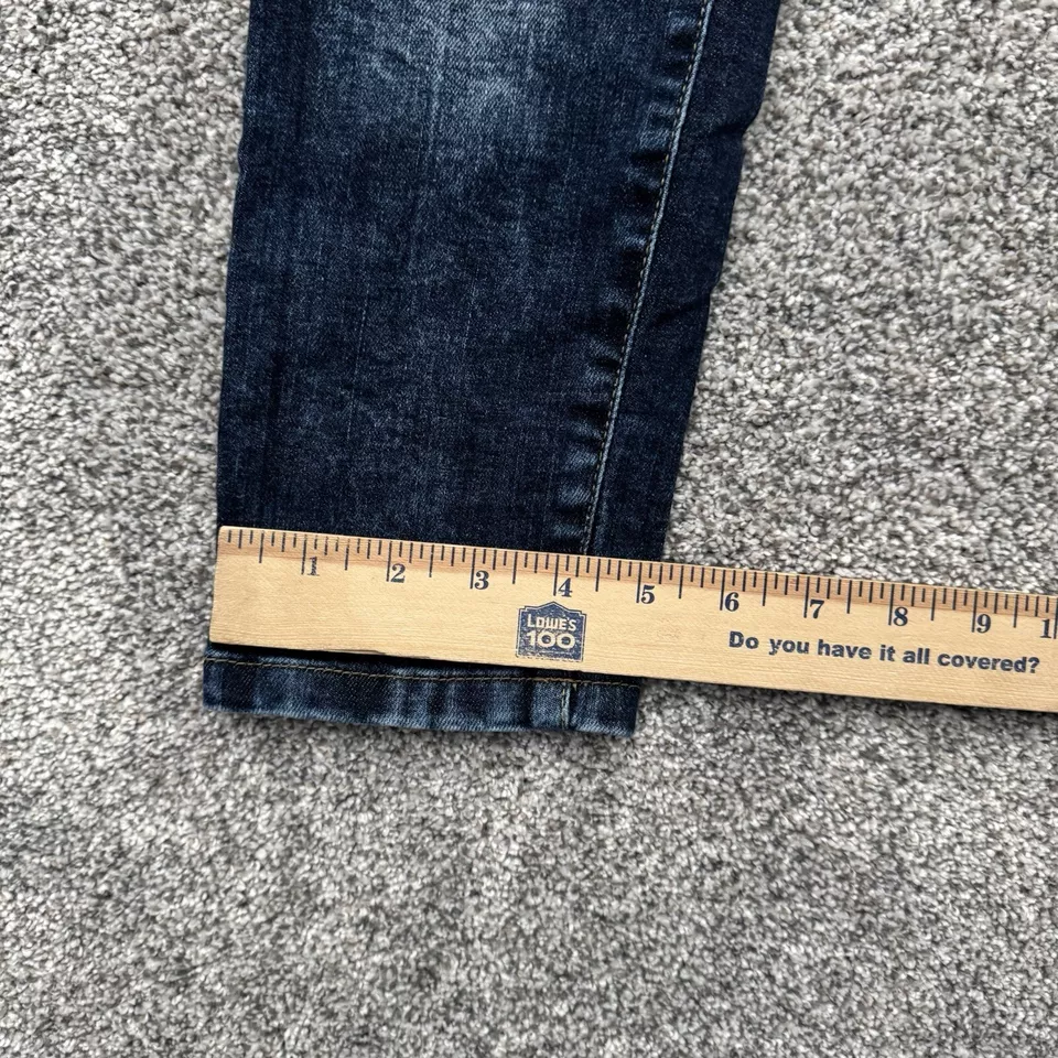 Zara Basic Jeans Womens 10 Low Rise Dark Wash Whiskering 2010s Twilightcore - Image 4 of 4