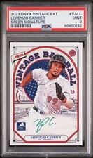 2023 Onyx Extended AUTO Green Ink /50 LORENZO CARRIER Miami Hurricanes PSA 9