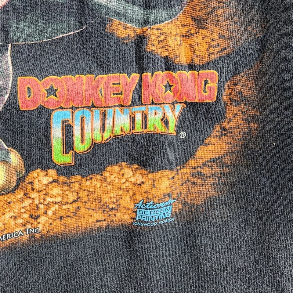 Camiseta De Colección Donkey Kong Country Nintendo DK y Rambi EE. UU. Rara 1995 SS Delta Pequeña Foto 4 de 4