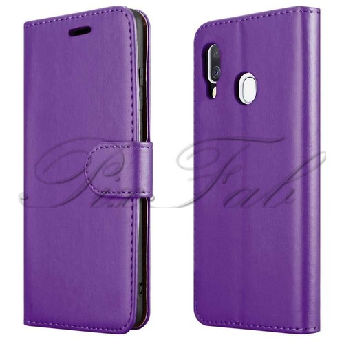 For Samsung Galaxy A20e A202F Black Leather Wallet Phone Case + HD Screen Guard - Picture 4 of 12