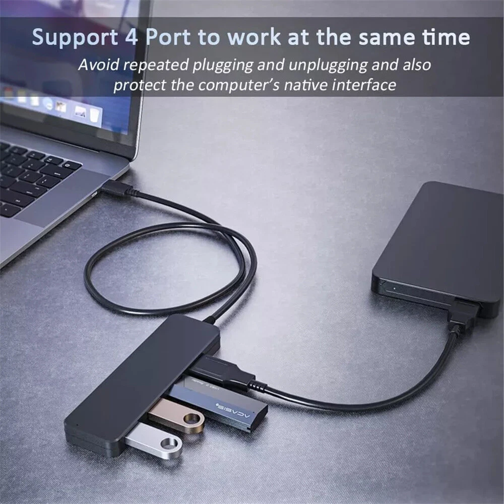 USB 3.0 4-Port USB Hub USB Splitter USB Expander for Laptop, Flash Drive