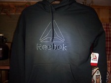 REEBOK WOMENS BLACK PULLOVER HOODIE SHIRT SIZE SMALL WITH POCKETS CASUAL NEW