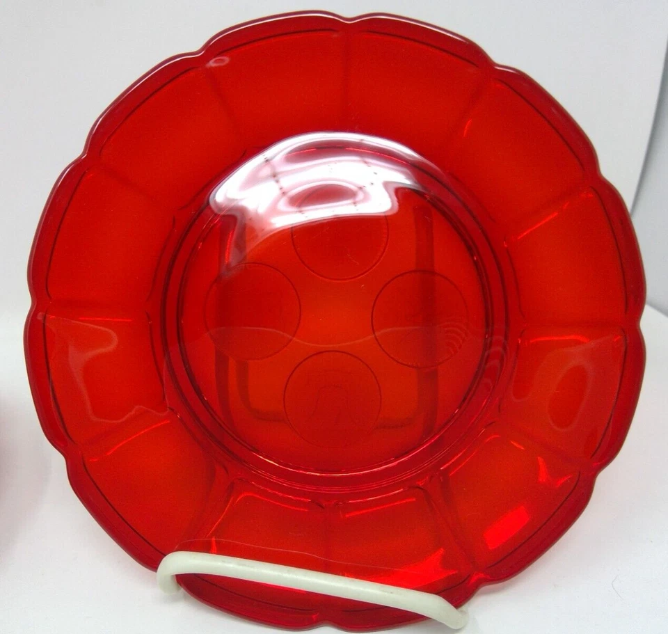 Set of 3 Fostoria RED Coin Glass Plates - Image 2 of 4