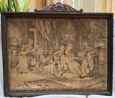 Antique French Tapestry with Unique Frame Music Theme
