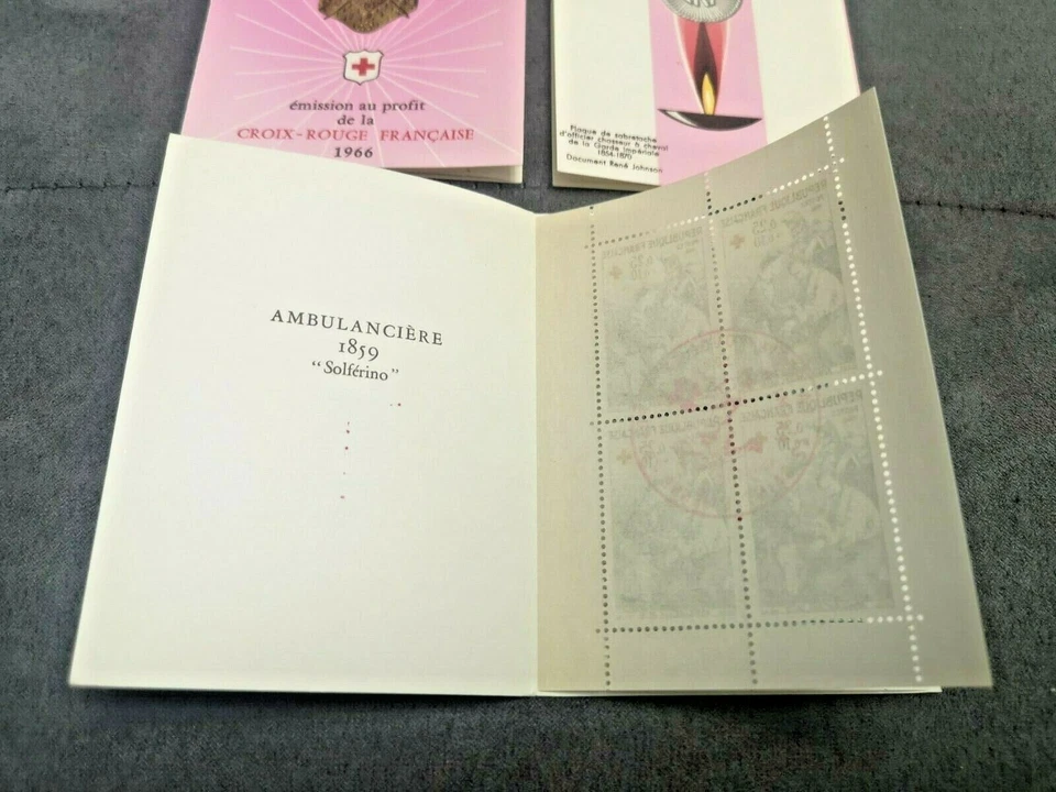 ⭐ Carnet CROIX-ROUGE 1966, Timbres Oblitérés 1er Jour 2 Tampons Excellent État ⭐ - Photo 2/3