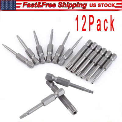 Security Torx Bit Set + Hex Key Allen Bit Set - For Power Drill & Impact Driver