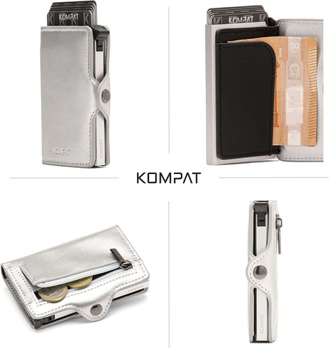 Porta Carte di Credito RFID Portafoglio Uomo Slim Portafoglio Piccolo Sottile - Foto 72 di 83