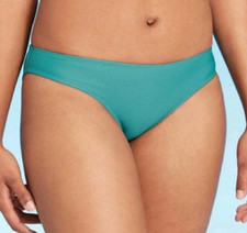 Juniors Low Coverage Cheeky Textured Bikini Bottom Shade  Shore Teal NWT Large