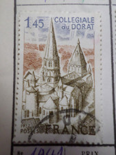 FRANCE 1977, timbre 1937, COLLEGIALE DU DORAT, oblitéré, VF used STAMP