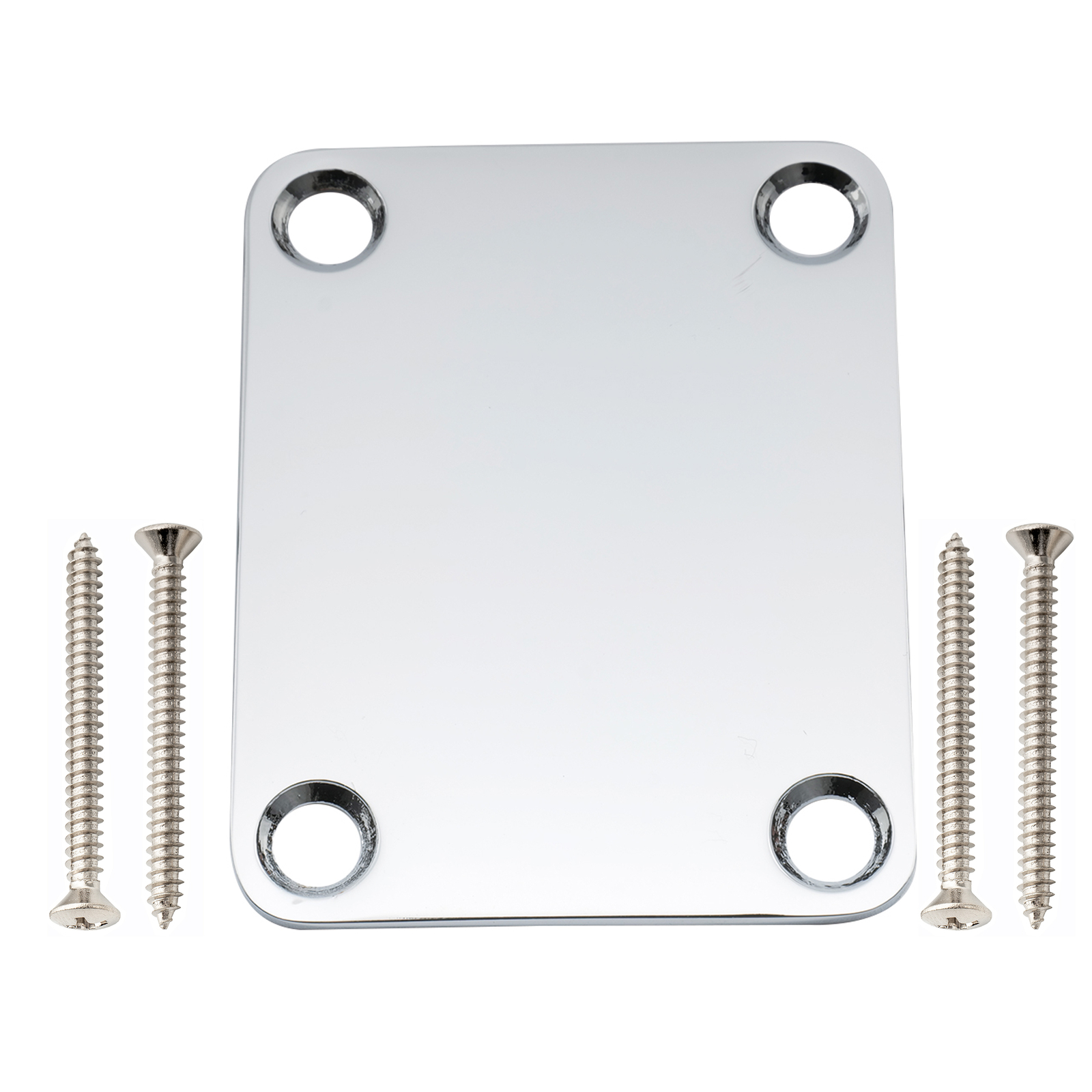 Musiclily Pro Chrome 4-Bolt Steel Neck Plate For Stratocaster Telecaster Guitar