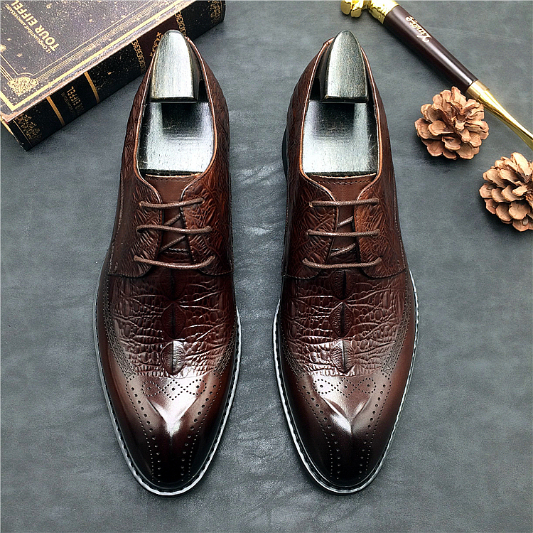 SAOLA Scarpe eleganti formali Oxford da uomo in vera pelle sposo britannico stringate a punta tg