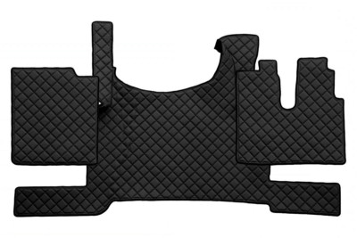Black with red eco leather floor mats for MAN TGX 2021+ without ADR foot brake