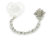 Baptism Pacifier Clip, Baby Christening Gift, Cross, Goddaughter Or Godson White on sale Baptism Pacifier Clip, Baby Christening Gift, Cross, Goddaughter Or Godson White on sale