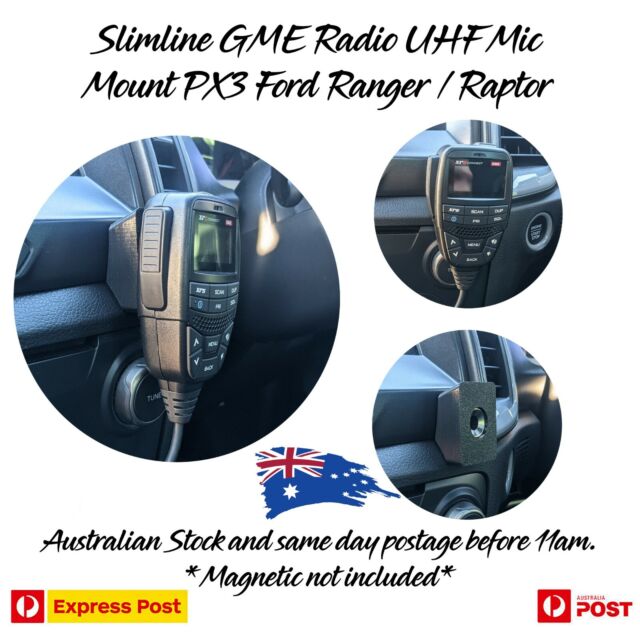 Slimline GME UHF Radio Mic Mount PX3 Ford Ranger Raptor Everest UPDATED 2020