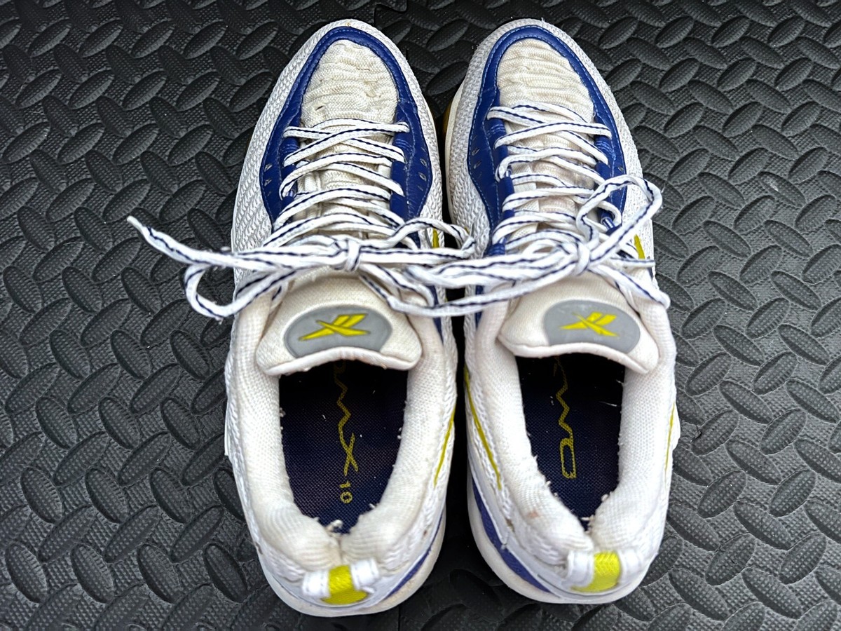 Vintage 90s Rare Reebok RA802 PYE White Blue Yellow DMX 10 Vintage 90s Rare Reebok RA802 PYE White Blue Yellow DMX 10
