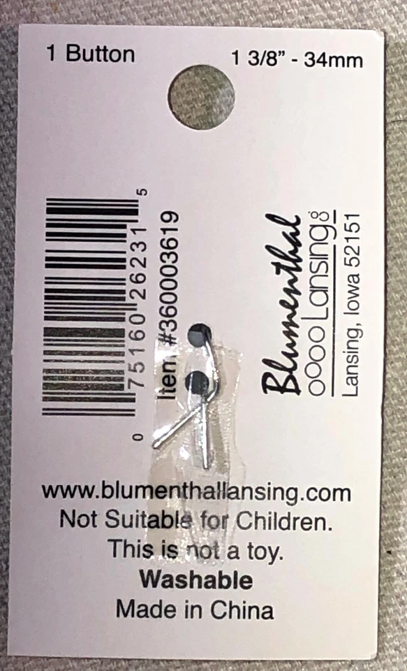 3 FABRIC COVERED MOD BUTTONS SENSATIONS BY BLUMENTHAL VTG 60'S RETRO LOOK 1 3/8" - Image 3 of 4