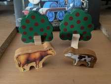 1994 Learning Curve Wooden Thomas Train Cow on the Line Pack HTF 