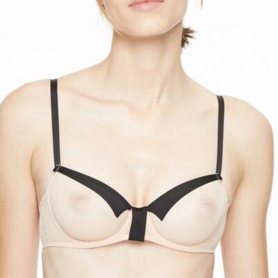 CHANTAL THOMASS T03A10 SINGULIERE T-SHIRT PLUNGE BRA IN NUDE/BLACK 