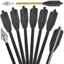 6.5'' Crossbow Bolts Aluminum Arrows Archery Screw-in Blade Broadheads Hunting