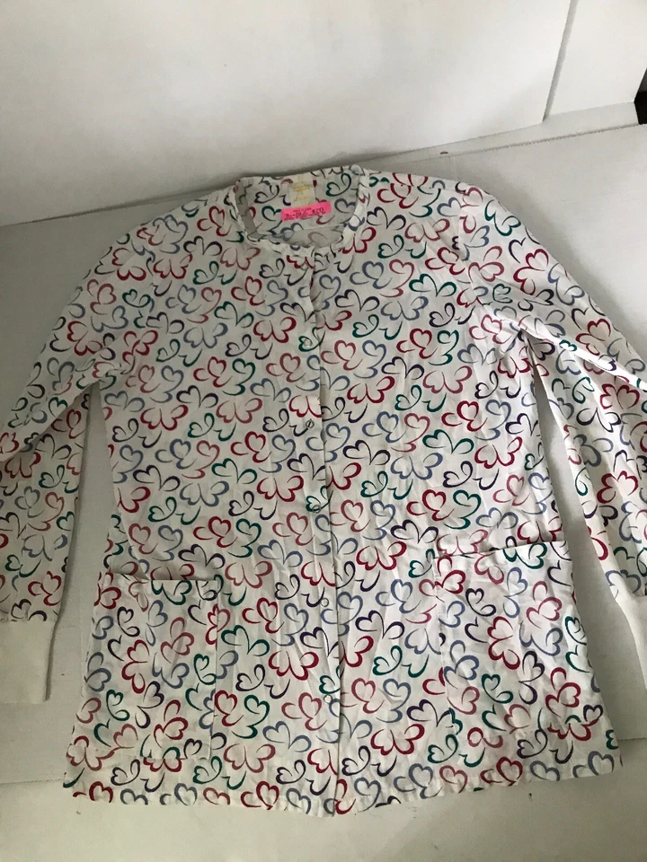 Blusa Médica Mujer Manga Larga Corazones S/M Excelente Foto 3 de 4