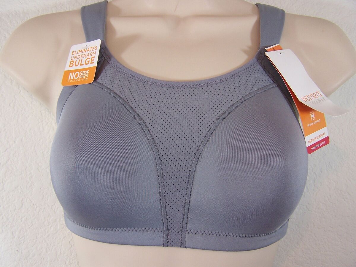 WARNERS Soft Cup Sports Bra Style #1253 Black, Gray, Rose or White S-XL
