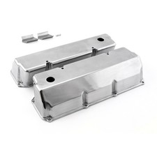 Ford 351c Cleveland Polished Aluminum Plain Valve Covers Tall W Hole Ford 351c Cleveland Polished Aluminum Plain Valve Covers Tall W Hole