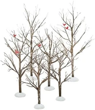Village Bare Branch Trees Decorative Set