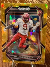 2023 panini prizm Draft Picks - Will McDonald IV 188 Gold Ice
