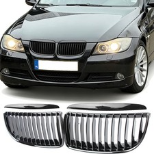 Nieren grill ziergitter passt f�r bmw 3er e90 e91 04-08 einzelsteg gl�nz schwarz