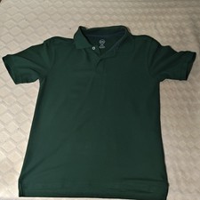 Wonder Nation Boys Uniform Polo Shirt Green Short Sleeve Button S/CH 34-36 