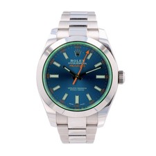 Rolex Milgauss 116400 Stainless Steel Blue Dial Green Crystal Mens 40mm Watch 2