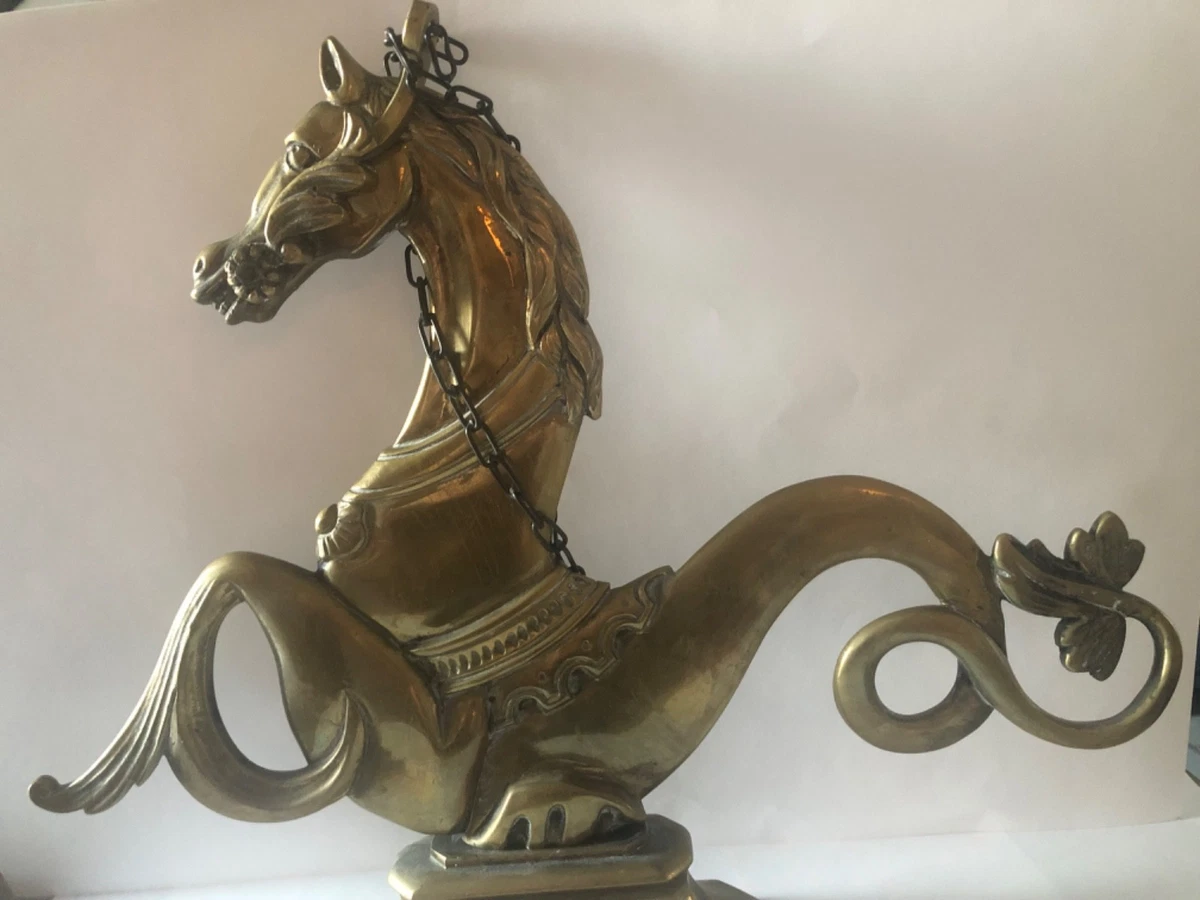 Sculpture décorative en pierre ollaire brune, tête de cheval des années