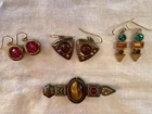 Patricia Locke vintage costume jewelry bundle, lot. Earrings and pin/brooch.