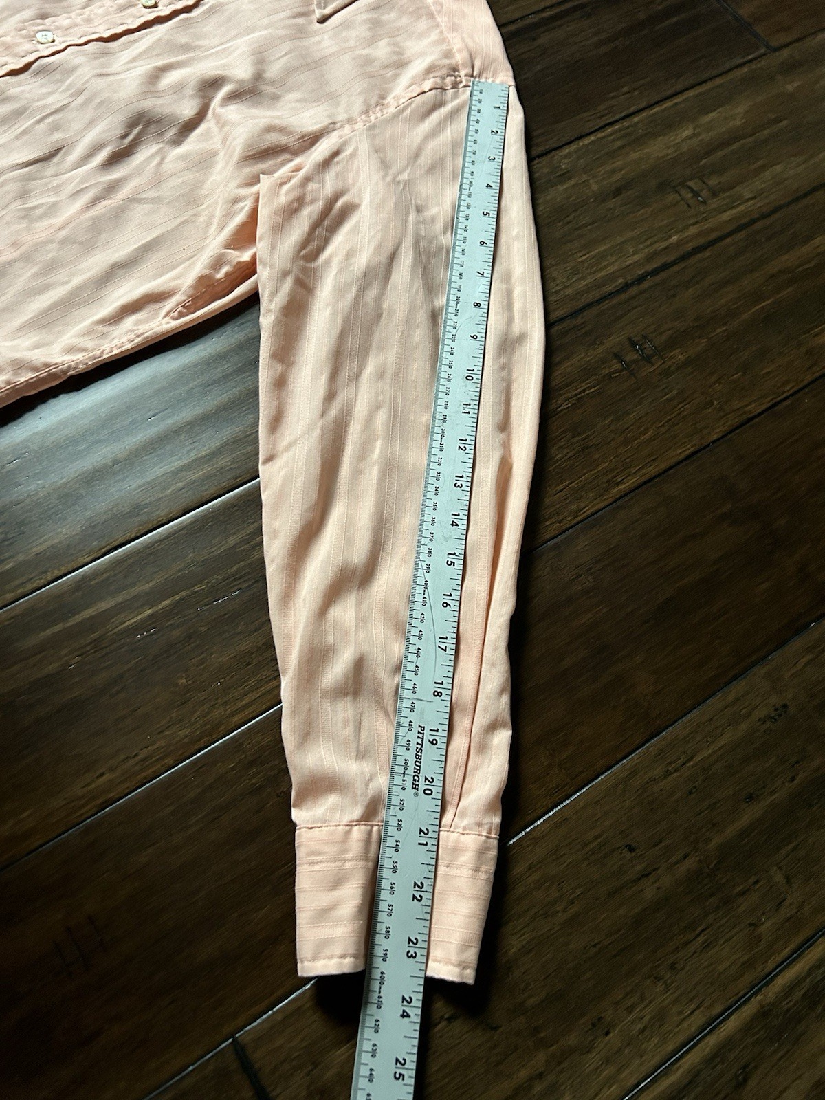 Camicia elegante rosa gessato vintage Yves Saint Laurent uomo taglia 16 32 33