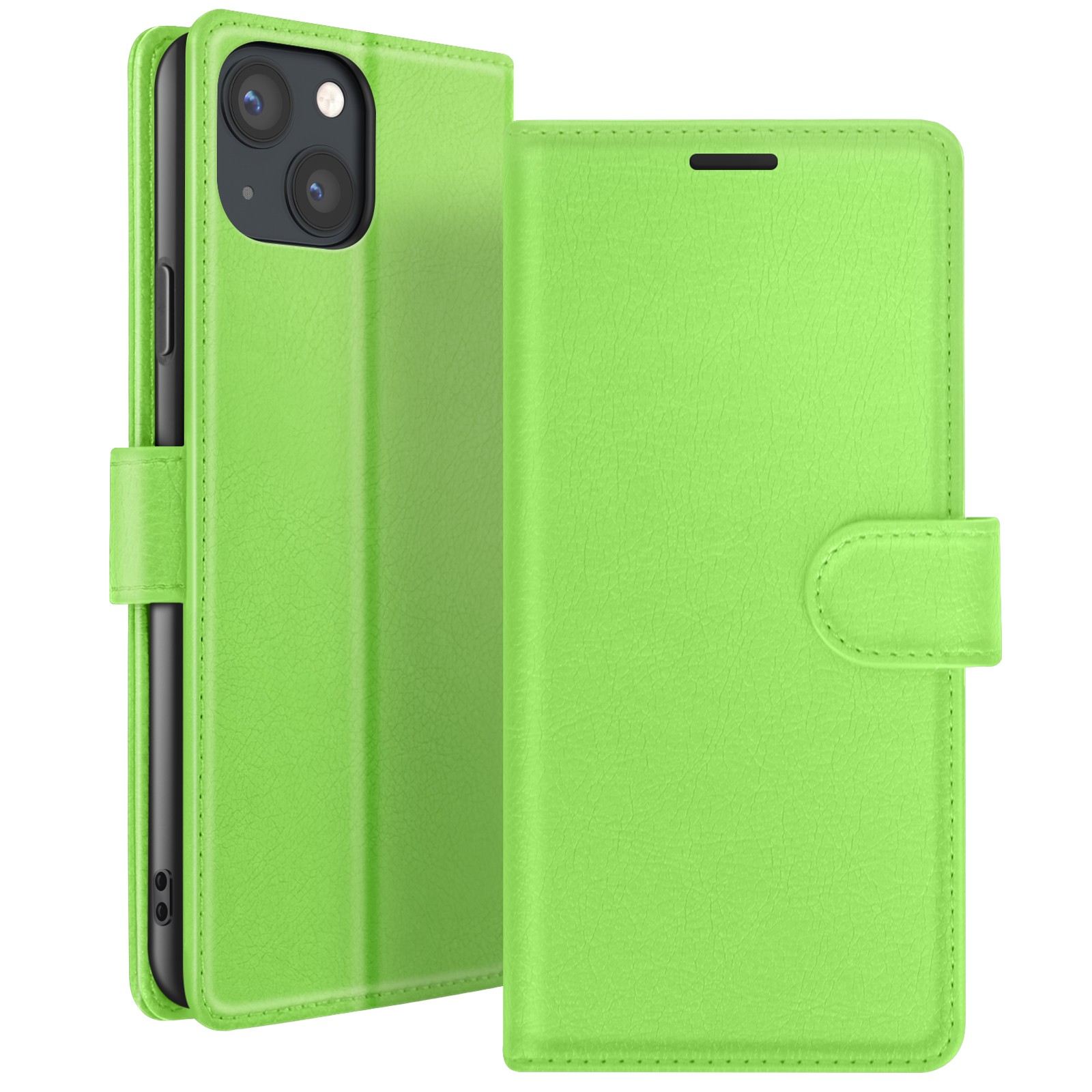 Housse iPhone 13 Vert Antichoc Zanaé Étui Portefeuille Rabat