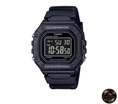 Casio W-218H-1BVDF Schwarz Digital Resin Band Uni Uhr Schwarz/Weiß Modern...